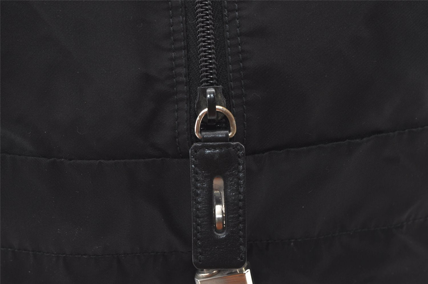 Authentic PRADA Vintage Nylon Leather Boston Hand Bag Black 1390K