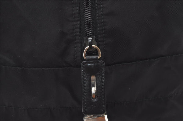 Authentic PRADA Vintage Nylon Leather Boston Hand Bag Black 1390K