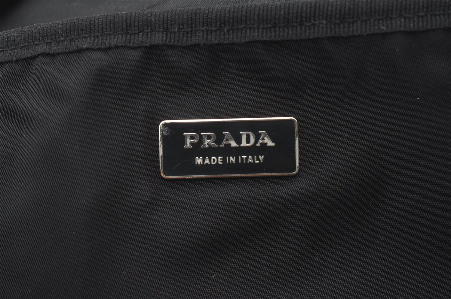 Authentic PRADA Vintage Nylon Leather Boston Hand Bag Black 1390K