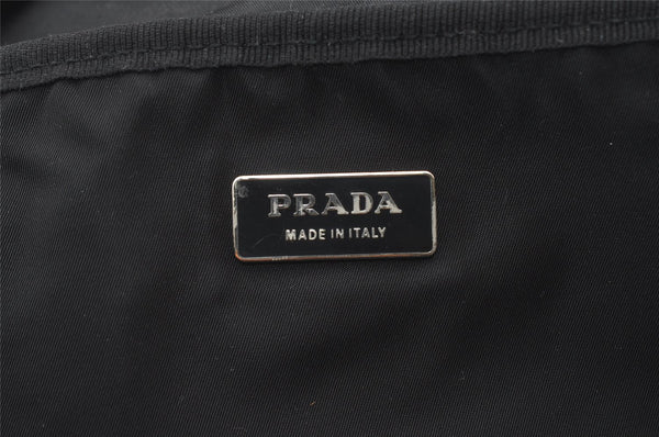 Authentic PRADA Vintage Nylon Leather Boston Hand Bag Black 1390K