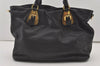 Authentic PRADA Vintage Leather 2Way Shoulder Tote Bag Black 1392J