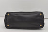 Authentic PRADA Vintage Leather 2Way Shoulder Tote Bag Black 1392J