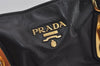 Authentic PRADA Vintage Leather 2Way Shoulder Tote Bag Black 1392J