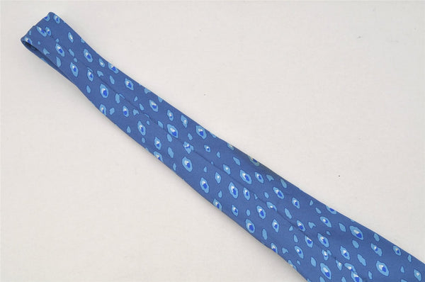 Authentic HERMES Vintage Tie Necktie Leopard Pattern Silk 7895MA Blue 1393I