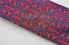 Authentic HERMES Tie Necktie Mors deux Chain Pattern Silk 7192UA Navy Red 1394I