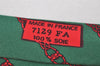 Authentic HERMES Vintage Tie Necktie Chain Pattern Silk 7129FA Green 1395I