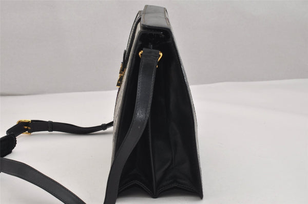 Authentic GUCCI Sherry Line Shoulder Cross Body Bag GG PVC Leather Navy 1395K