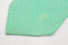 Authentic HERMES Vintage Tie Necktie Check Pattern Silk 5238SA Light Green 1396I