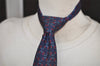 Authentic HERMES Vintage Tie Necktie Belt Pattern Silk 988SA Navy Blue 1397I