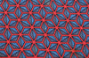 Authentic HERMES Tie Necktie Geometrical Pattern Silk 7081OA Blue Red 1398I