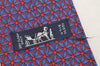 Authentic HERMES Tie Necktie Geometrical Pattern Silk 7081OA Blue Red 1398I