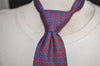 Authentic HERMES Tie Necktie Geometrical Pattern Silk 7081OA Blue Red 1398I