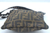 Authentic FENDI Zucca Shoulder Cross Body Bag Nylon Leather Brown Junk 1398J