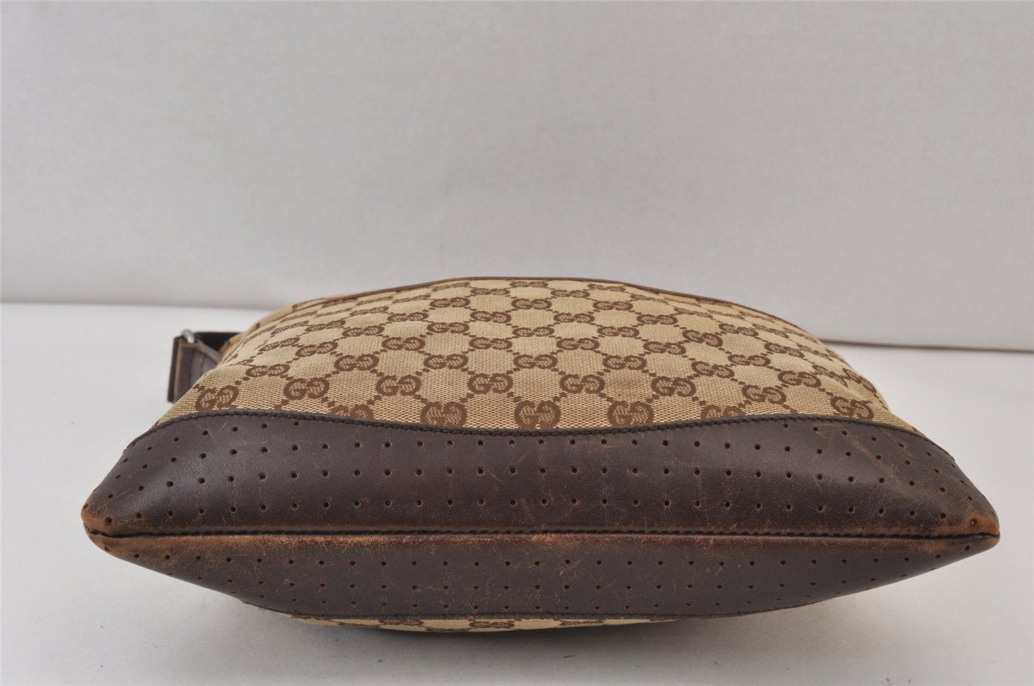 Authentic GUCCI Shoulder Cross Body Bag GG Canvas Leather 145857 Brown 1398K
