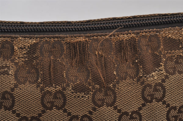 Authentic GUCCI Shoulder Cross Body Bag GG Canvas Leather 145857 Brown 1398K