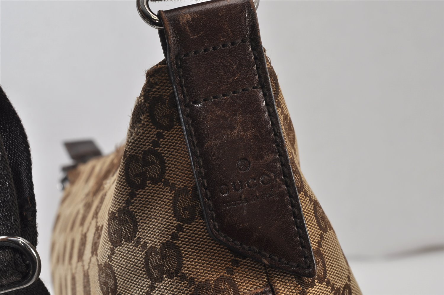 Authentic GUCCI Shoulder Cross Body Bag GG Canvas Leather 145857 Brown 1398K