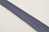 Authentic HERMES Vintage Tie Necktie Chain Pattern Silk 990SA Navy Blue 1399I