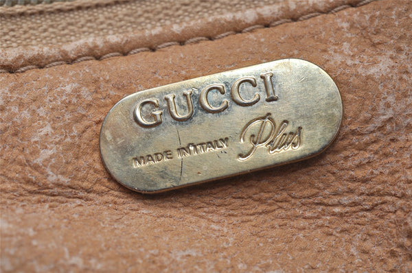 Authentic GUCCI Vintage GG Plus Hand Boston Bag GG PVC Leather Brown Junk 1399K