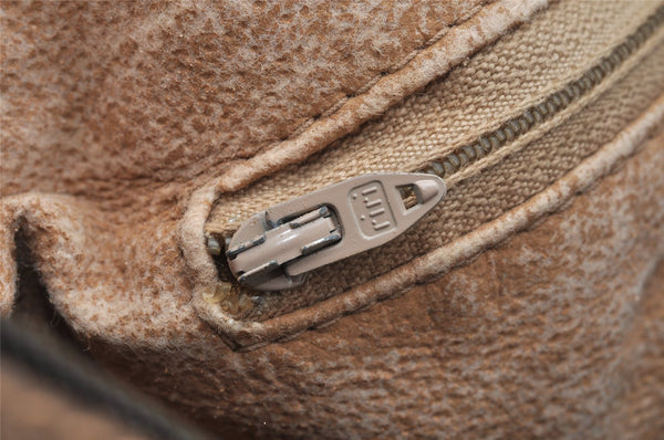 Authentic GUCCI Vintage GG Plus Hand Boston Bag GG PVC Leather Brown Junk 1399K