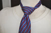 Authentic HERMES Vintage Tie Necktie Chain Pattern Silk 999SA Navy Blue 1400I