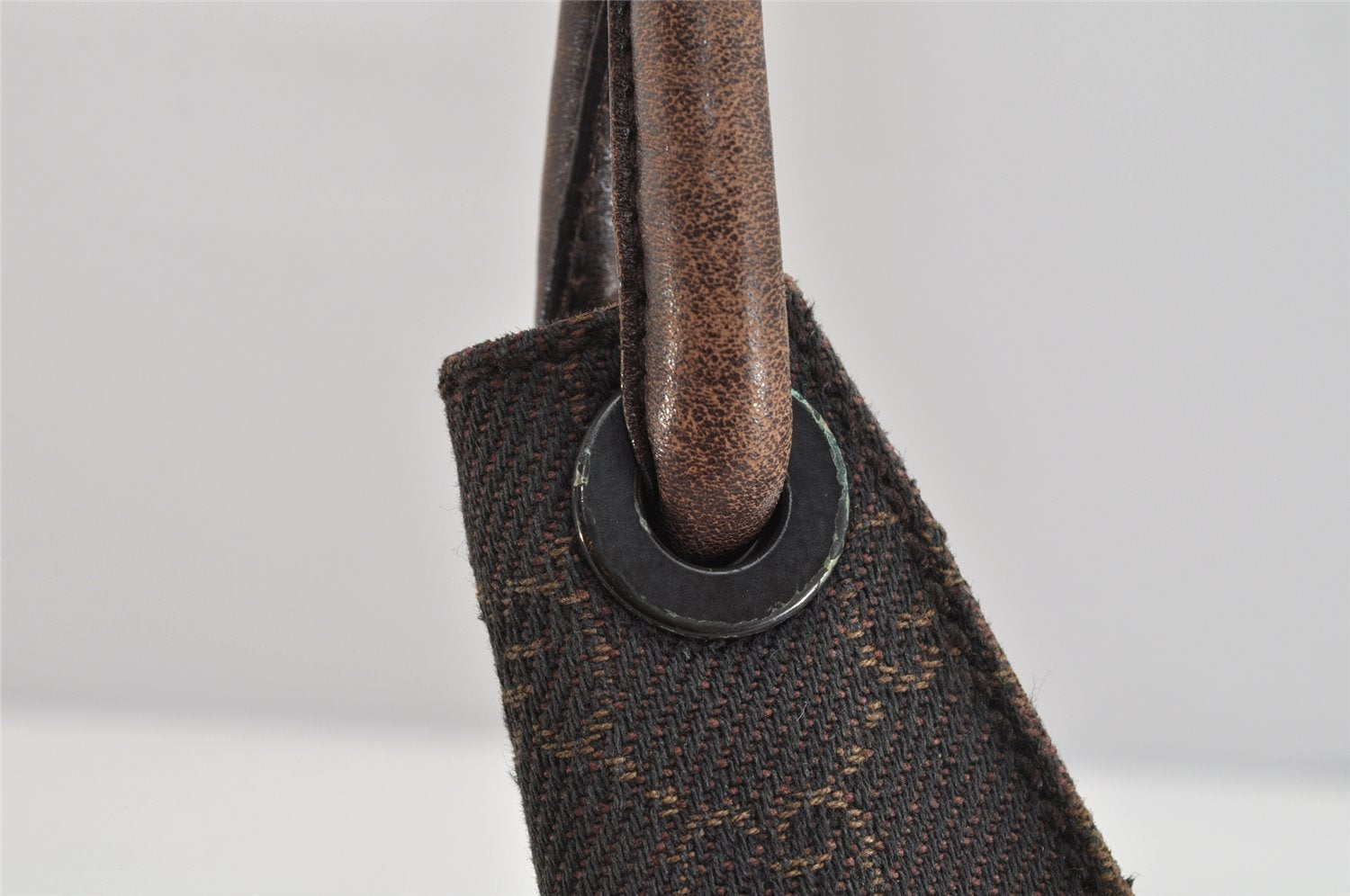 Authentic GUCCI Shoulder Hand Bag Purse GG Canvas Leather 101333 Brown 1400K