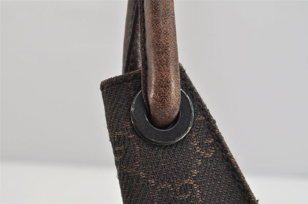 Authentic GUCCI Shoulder Hand Bag Purse GG Canvas Leather 101333 Brown 1400K