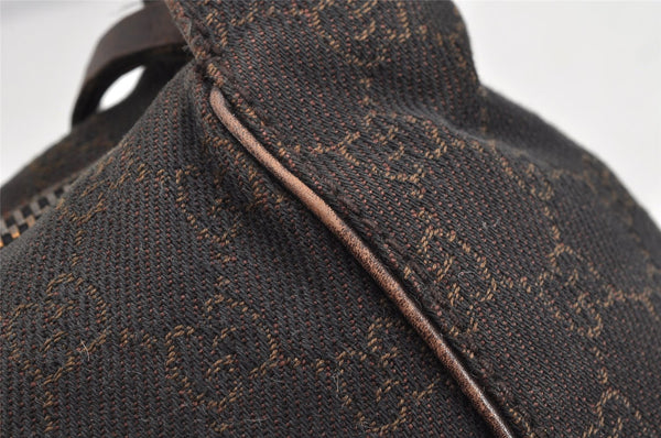 Authentic GUCCI Shoulder Hand Bag Purse GG Canvas Leather 101333 Brown 1400K