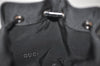 Authentic GUCCI Drawstring Hand Bag Purse Nylon Enamel Black 1401K