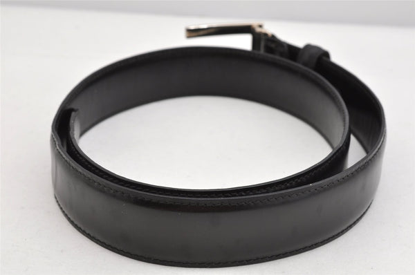 Authentic GUCCI Vintage Belt Leather Size 70cm 27.6" Black 1402K