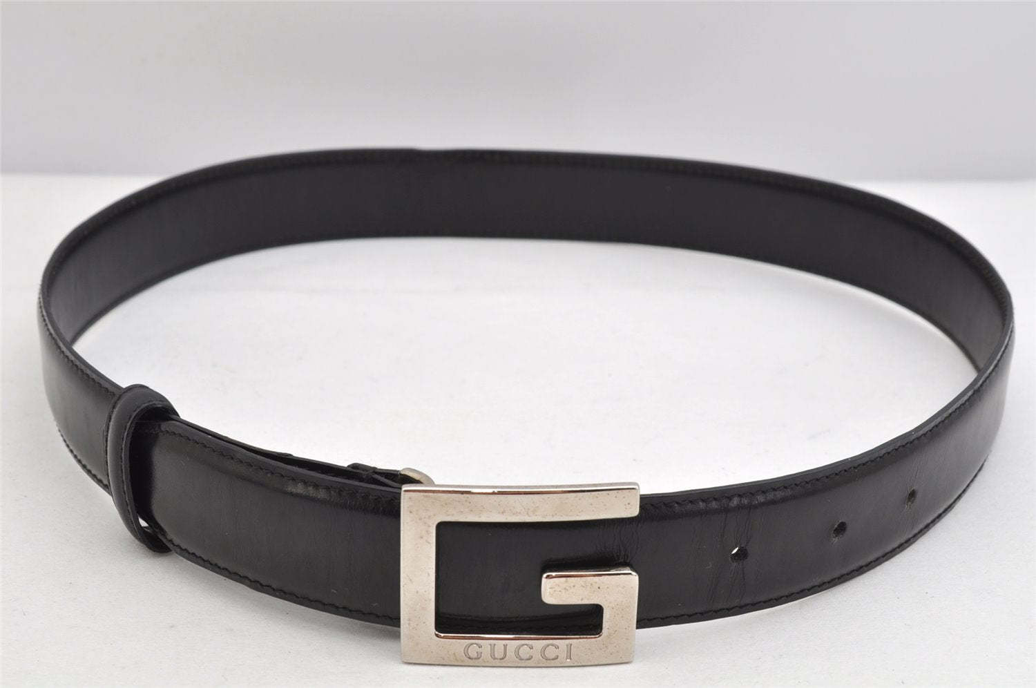 Authentic GUCCI Vintage Belt Leather Size 70cm 27.6