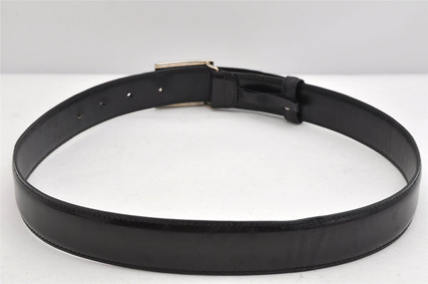 Authentic GUCCI Vintage Belt Leather Size 70cm 27.6" Black 1402K