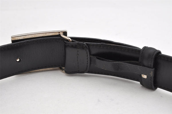Authentic GUCCI Vintage Belt Leather Size 70cm 27.6" Black 1402K
