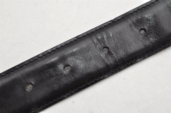 Authentic GUCCI Vintage Belt Leather Size 70cm 27.6" Black 1402K