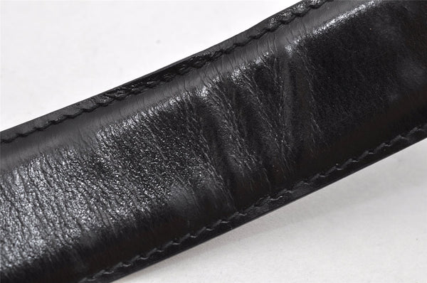 Authentic GUCCI Vintage Belt Leather Size 70cm 27.6" Black 1402K