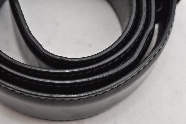 Authentic GUCCI Vintage Belt Leather Size 70cm 27.6" Black 1402K