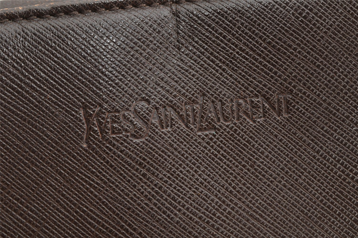 Authentic YVES SAINT LAURENT Vintage Shoulder Tote Bag Leather Brown 1403K