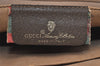 Authentic GUCCI Vintage Clutch Hand Bag Purse GG PVC Leather Brown 1404I