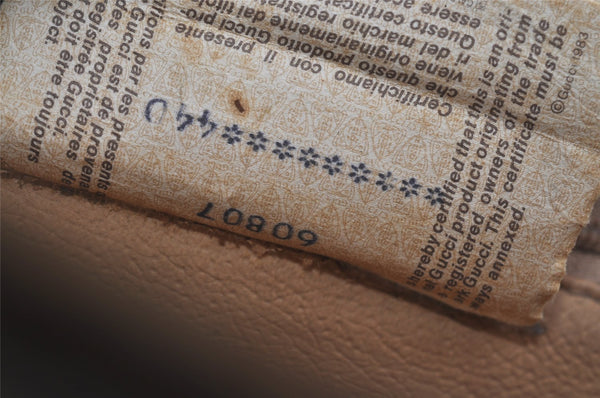 Authentic GUCCI Vintage Clutch Hand Bag Purse GG PVC Leather Brown 1404I