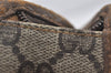 Authentic GUCCI Vintage Clutch Hand Bag Purse GG PVC Leather Brown 1404I