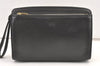 Authentic BALENCIAGA Vintage Clutch Hand Bag Purse Leather Black 1404K