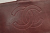 Authentic CHANEL Vintage Leather CoCo Mark Shoulder Bag Purse Bordeaux Red 1405K