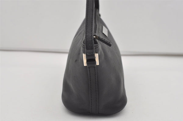 Authentic GUCCI Vintage Hand Bag Pouch Purse Leather 0391103 Black 1406I