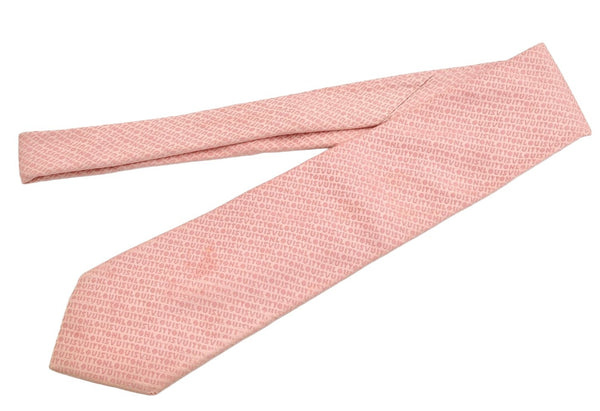 Authentic Louis Vuitton Cravat Tie Necktie Logo Pattern Silk Pink LV 1406K