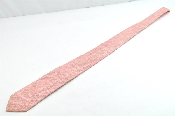 Authentic Louis Vuitton Cravat Tie Necktie Logo Pattern Silk Pink LV 1406K