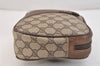 Authentic GUCCI Web Sherry Line Clutch Hand Bag Purse GG PVC Leather Brown 1408L