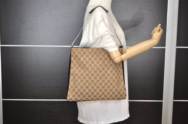 Authentic GUCCI Vintage Shoulder Hand Bag GG Canvas Leather 0013181 Brown 1410I