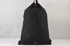 Authentic PRADA Vintage Nylon Leather Drawstring Backpack Black 1413K