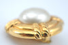 Authentic CHANEL Imitation Pearl Clip-On Earrings CC Logo Gold Plated Box 1414J