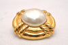 Authentic CHANEL Imitation Pearl Clip-On Earrings CC Logo Gold Plated Box 1414J