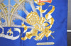 Authentic HERMES Carre 90 Scarf "HONI SOIT QUI MAL Y PENSE" Silk Blue 1415I